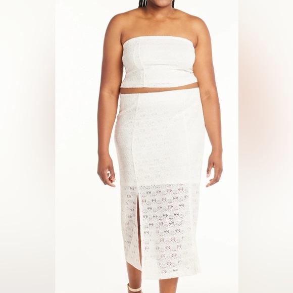 Plus Crochet Lace Tube Top & Skirt Set 4X NWOT runway spring 26 ethereal sheer - Picture 1 of 6